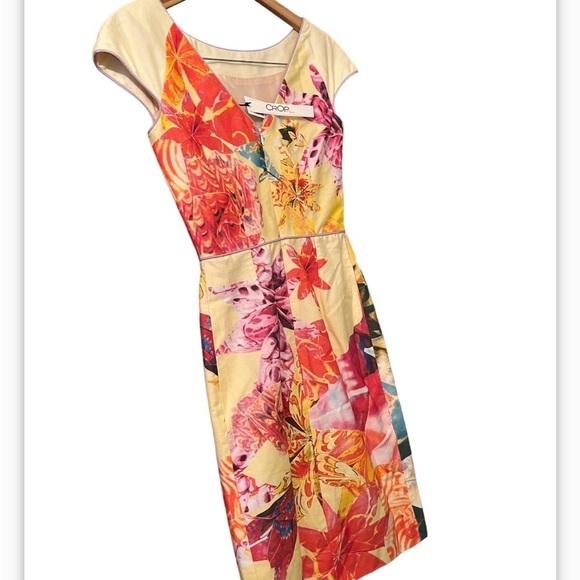 NEW Crop David Peck Dress Lennox Origami Print Sz 0 MSRP $395 - Picture 2 of 11